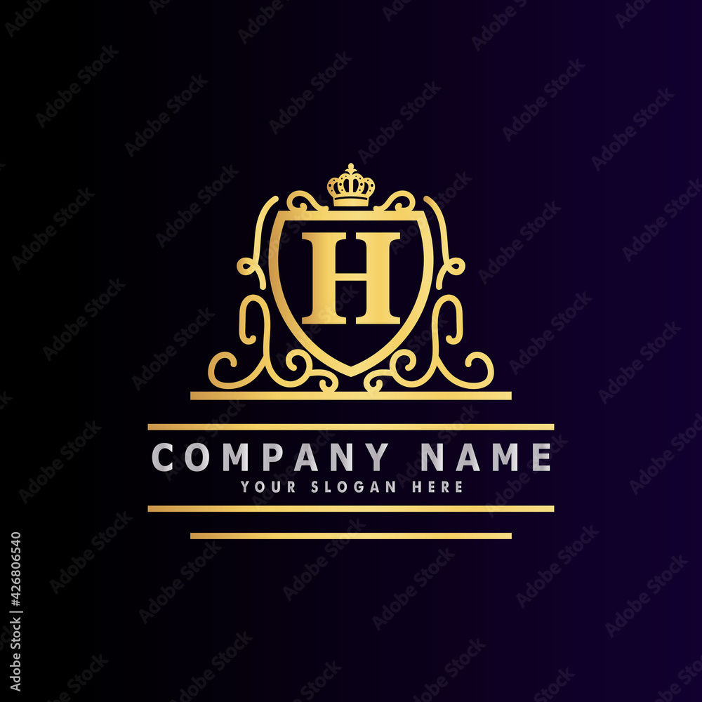 Fototapeta premium Golden luxury logo design
