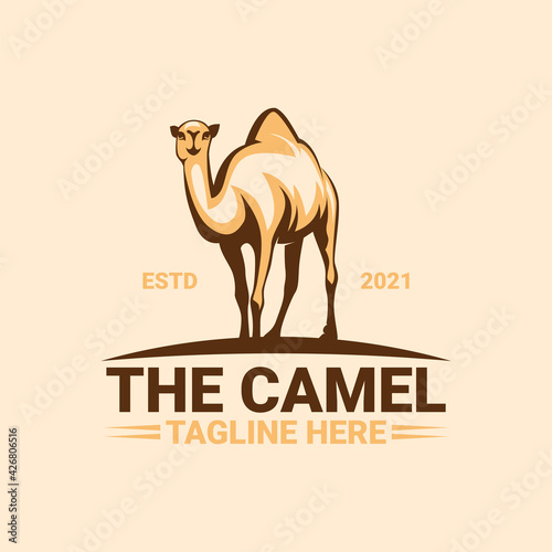 The camel logo template vector