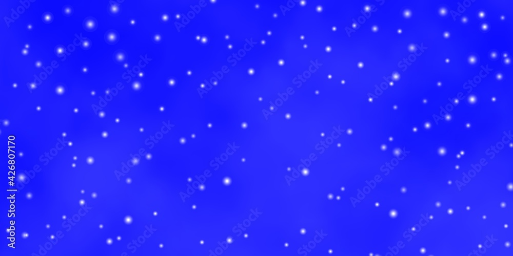 Light BLUE vector background with small and big stars. Light BLUE vector background with small and big stars.