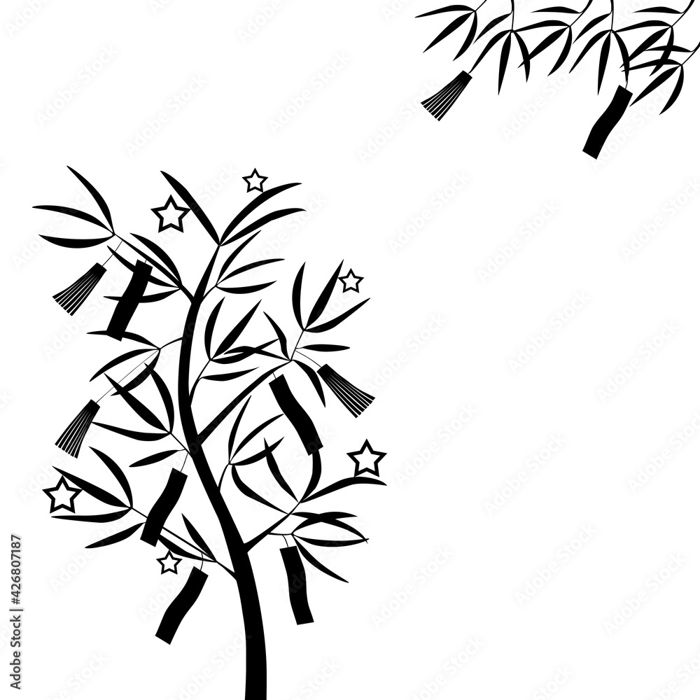 笹の葉と短冊の七夕飾り Stock Illustration Adobe Stock 笹の葉と短冊の七夕飾り Stock Illustration Adobe Stock