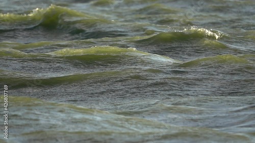 waves moving in slow motion water