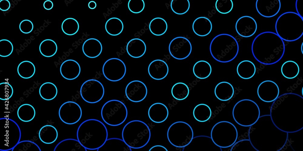 Dark BLUE vector background with circles. Dark BLUE vector background with circles.