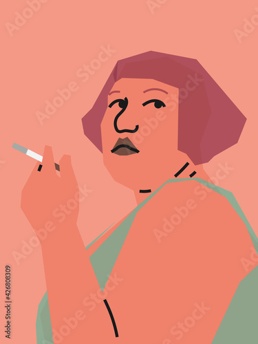Portrait of a woman. Vector flat illustration.