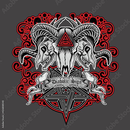 Gothic sign with skull and bones, grunge vintage design t shirts