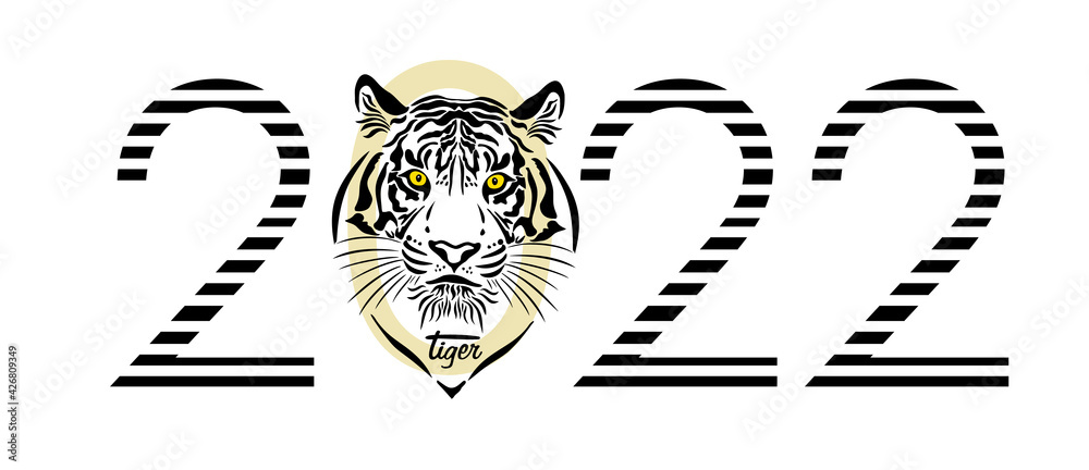 Year 2022. The Year of the Tiger. Vector illustration Year 2022. The Year of the Tiger. Vector illustration