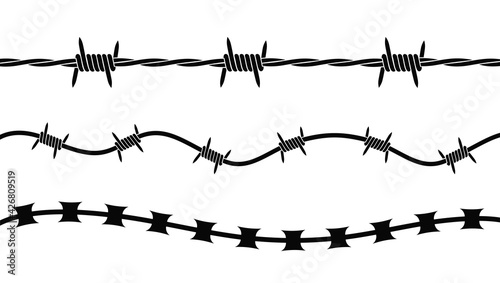 Barbed wire logo. Isolated barbed wire on white background