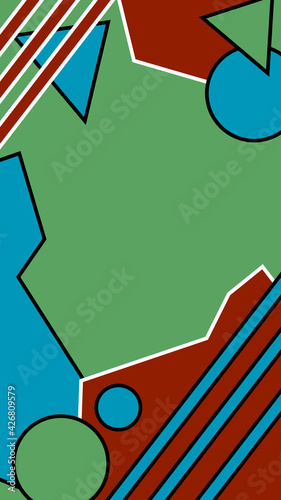Modern vector illustration . Blank for design, website, story. Textile printing of the packaging template . bright shapes with a cubist outline .