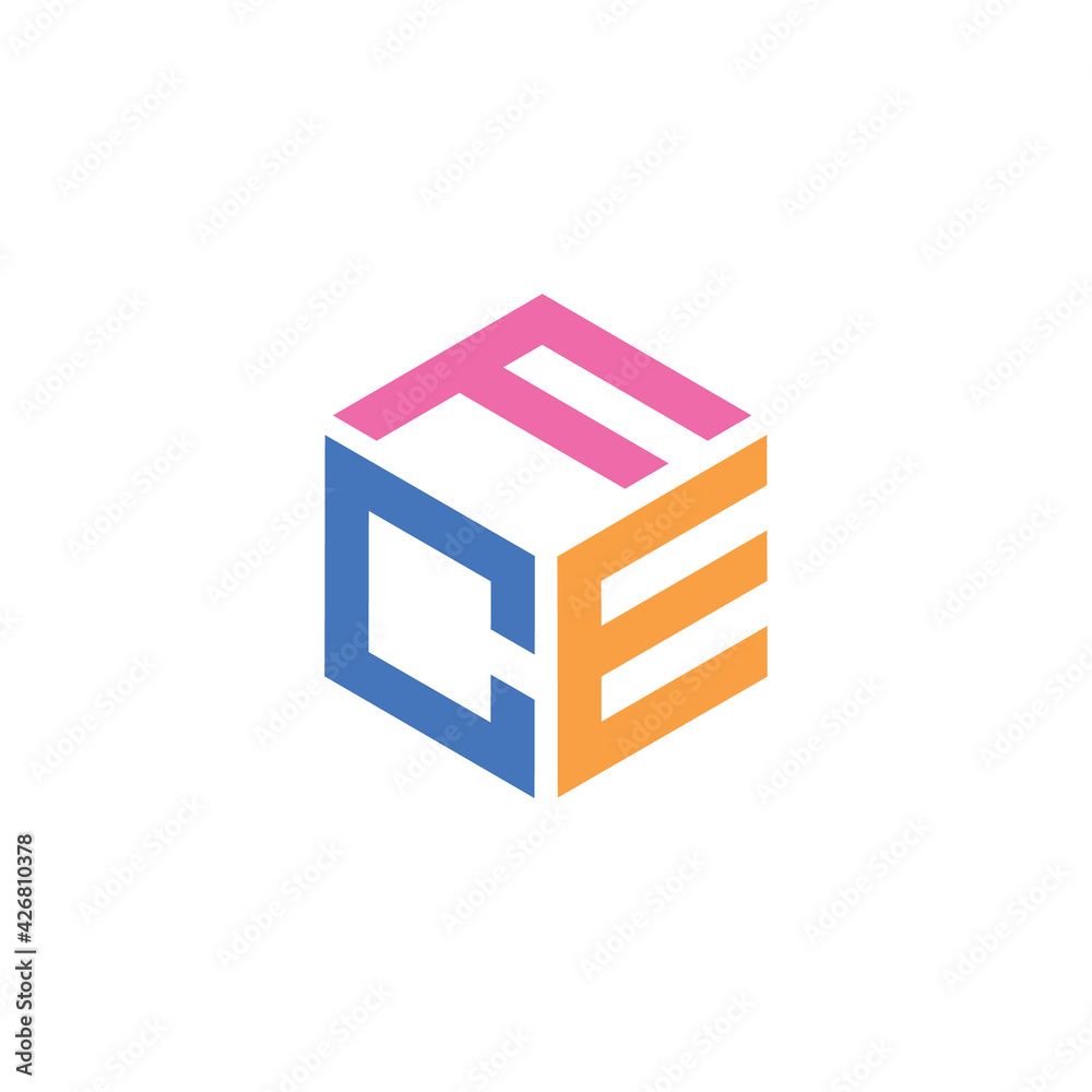 Hexagon shape with the letters FCE Hexagon shape with the letters FCE