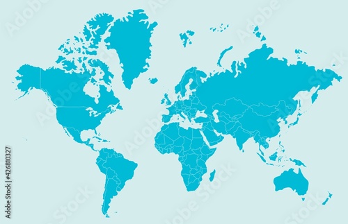 Freehand drawing world map sketch on white background. Vector illustration.