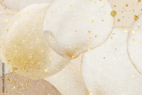 背景 テクスチャ 水彩 アルコールインク メタリック アート ラメ グリッター 金 ゴールド 洋風