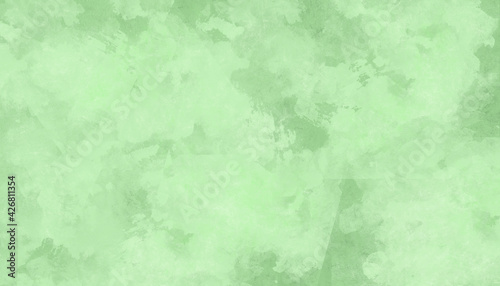 Watercolor grunge background of green color in the form of a concrete surface, a cracked wall