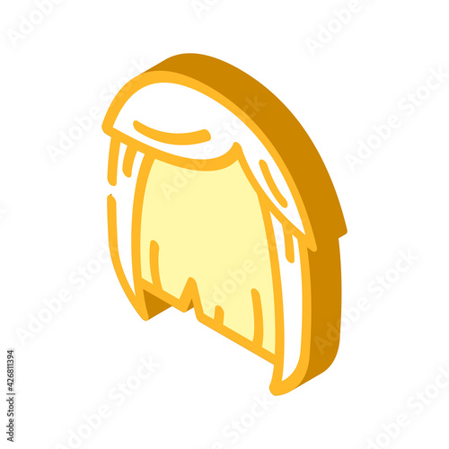 wig hair isometric icon vector. wig hair sign. isolated symbol illustration