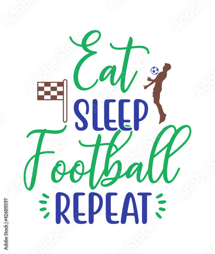Eat Sleep Football Repeat - Engraved Football Tumbler, Football Lover Cup, Football Gift, Football Mug, Football Player Gift Cup