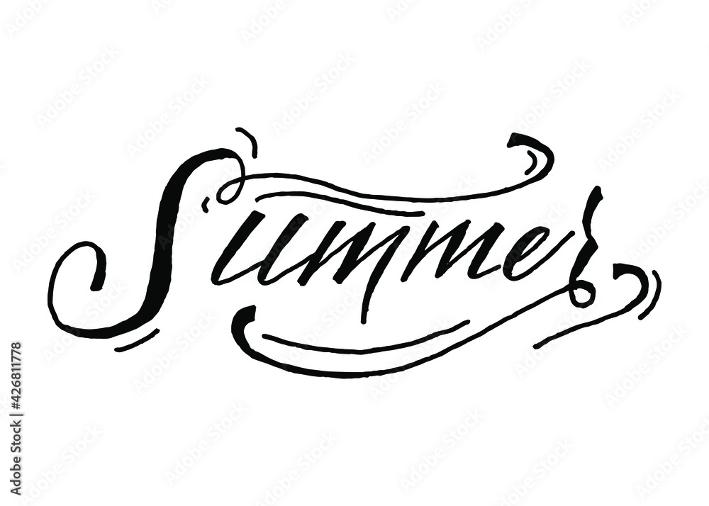 summer lettering hand draw vector