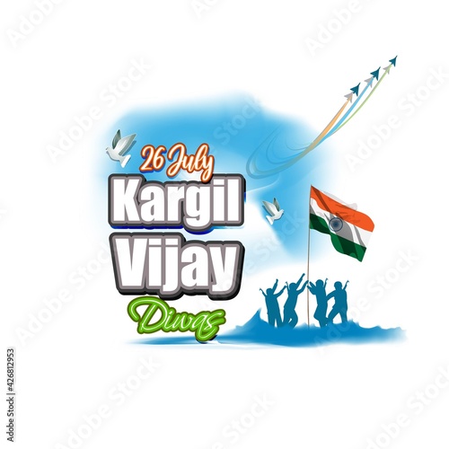 VECTOR ILLUSTRATION FOR 26 JULY VIJAY KARGIL DIWAS MEANS 26 JULY KARGIL (INDIAN BORDER PLACE NAME) VICTORY DAY