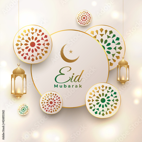 eid mubarak elegant decorative greeting design