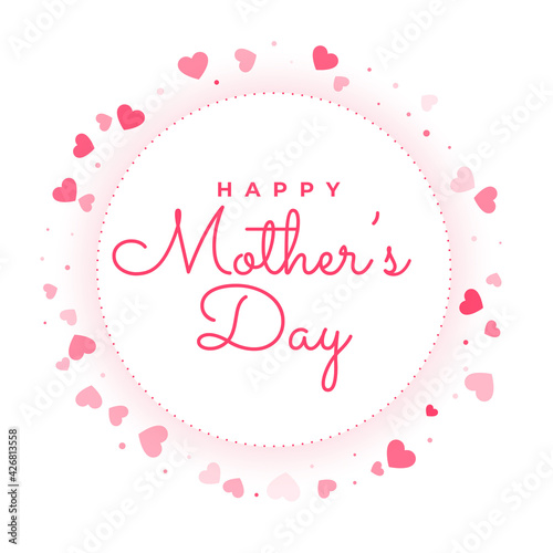 happy mother's day love hearts frame greeting design
