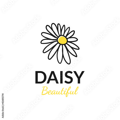 vector design hand drawn daisy logo. logo template