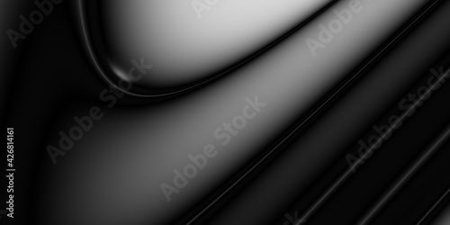 Business luxury volumetric dark background,  effect with black color, 3D illustration, 3D rendering