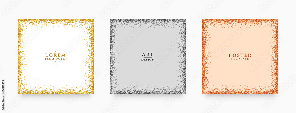 glitter frame social media post and sories banners set