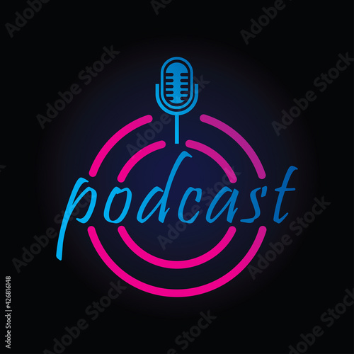 Detailed podcast logo template.