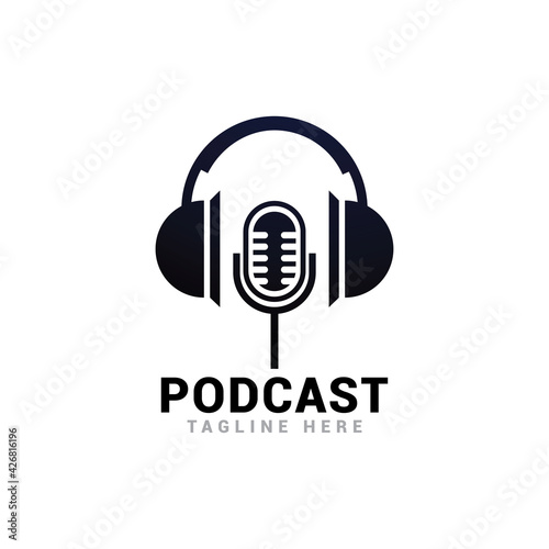 Detailed podcast logo template.