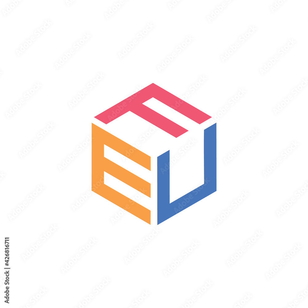 Hexagon shape with the letters FEU Hexagon shape with the letters FEU