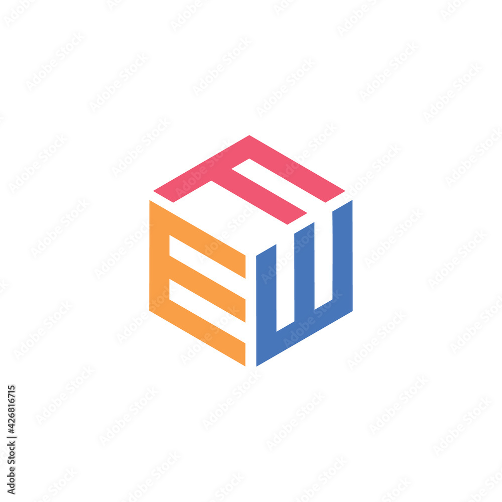 Hexagon shape with the letters FEW Hexagon shape with the letters FEW
