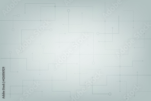 White grey bakground with line of board system network. Circuit data structure integrated for futuristic design. Vector of interface processor electric connection.