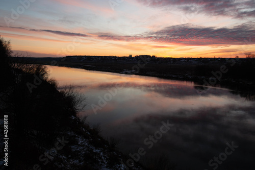 beautiful sunset on the river