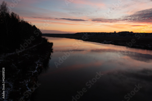 beautiful sunset on the river