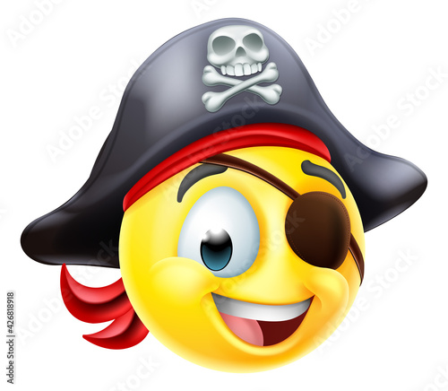 Pirate Emoticon Cartoon Face