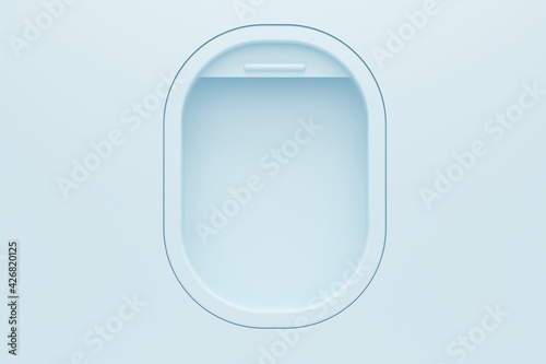 Airplane light window template. Travel concept. 3d rendering photo