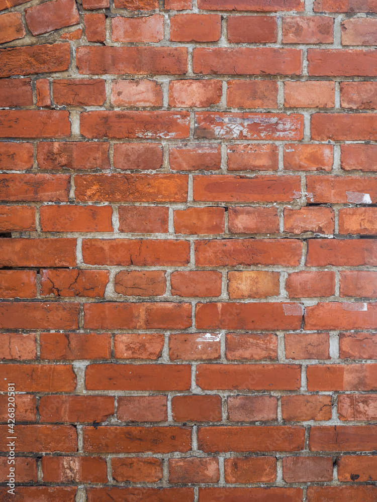 Fototapeta premium old red brick wall vintage background