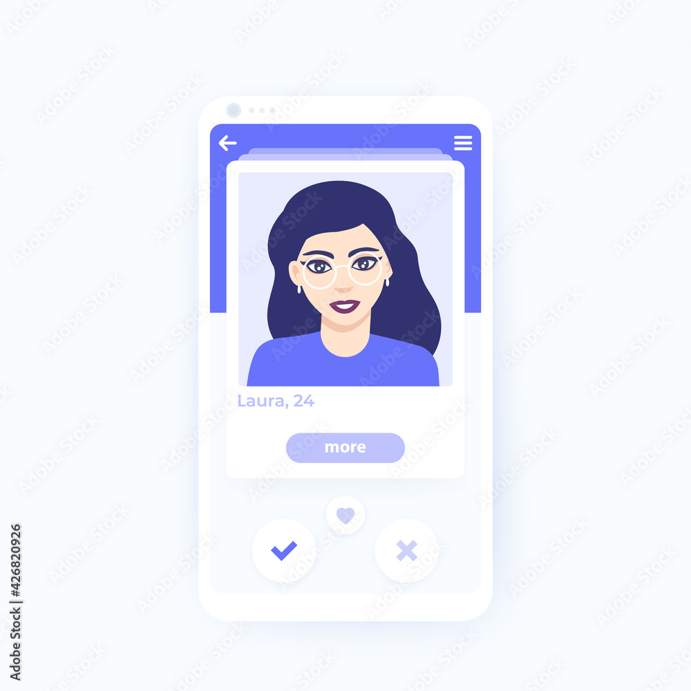 Dating mobile app design, vector ui Dating mobile app design, vector ui