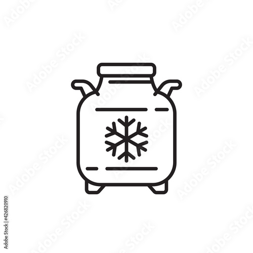 cryobank, storage tank, cryo bank line icon