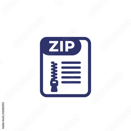 zip file archive icon on white
