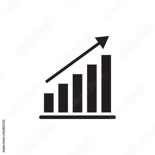 Free Download Growing graph bar chart icon symbol, Diagram flat design for web site logo app UI, Progress business concept, Vector illustration - GFXLoad