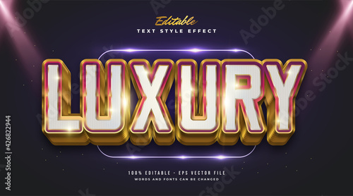 Bold Luxury Text Style in Gold Gradient with Embossed Effect