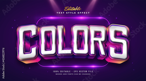 Bold Colorful Text Style with Curved Effect