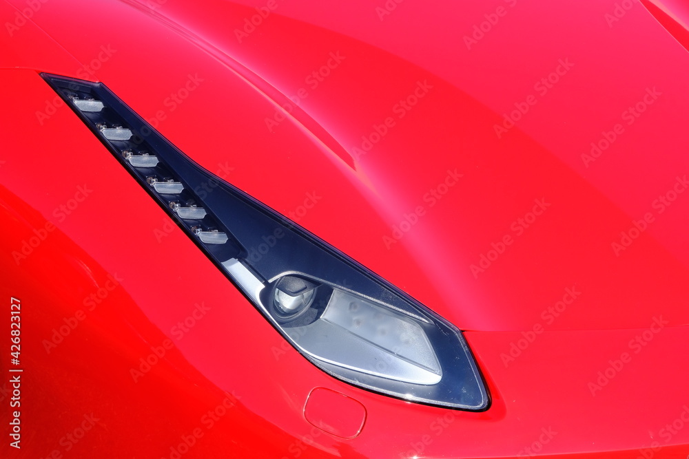 Car headlights and front Car headlights and front
