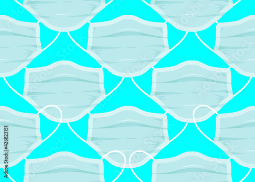 Medical mask. Seamless background for design