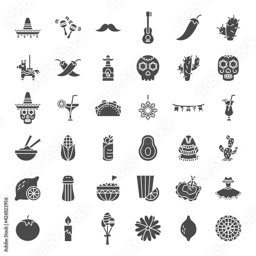 Cinco de Mayo Solid Web Icons