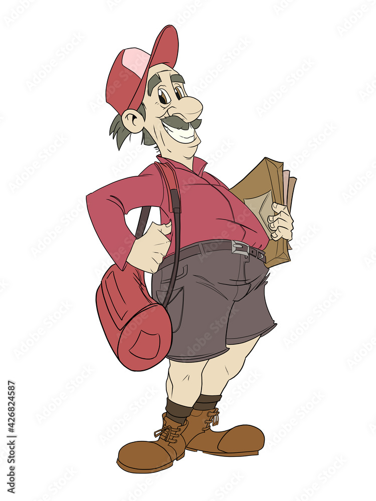 illustration of a postman