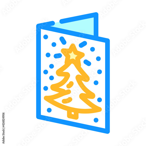 new year card color icon vector. new year card sign. isolated symbol illustration