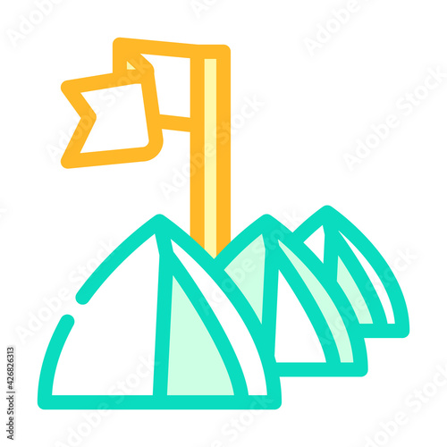 tent festival event color icon vector. tent festival event sign. isolated symbol illustration