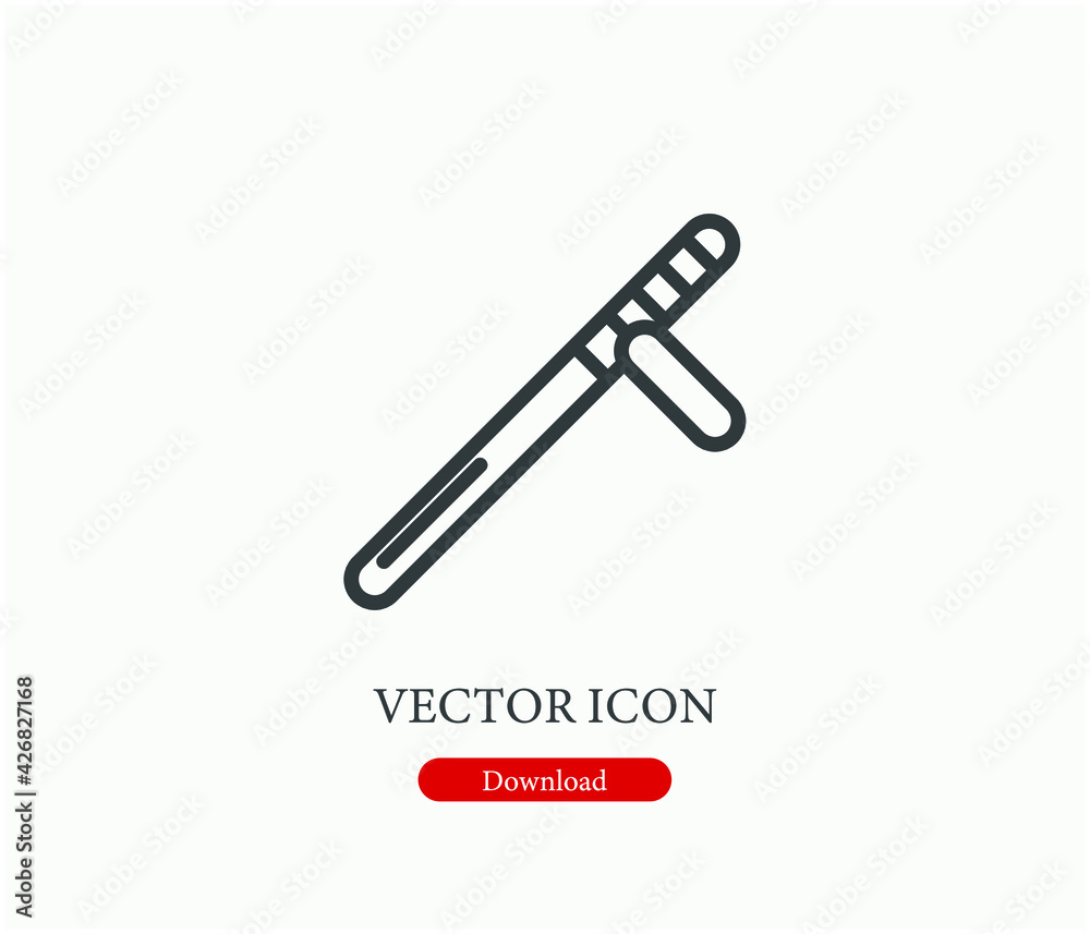 Baton vector icon. Editable stroke. Linear style sign for use on web design and mobile apps, logo. Symbol illustration. Pixel vector graphics - Vector Baton vector icon. Editable stroke. Linear style sign for use on web design and mobile apps, logo. Symbol illustration. Pixel vector graphics - Vector
