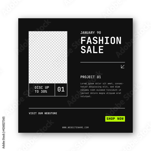 Fashion sale Instagram post template. Urban fashion social media post template.
