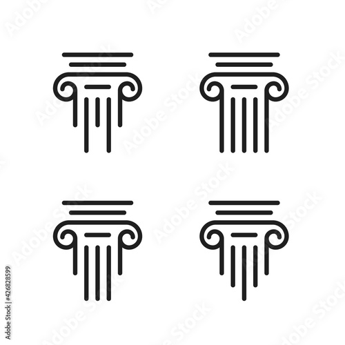 Set of pillar icon vector design
