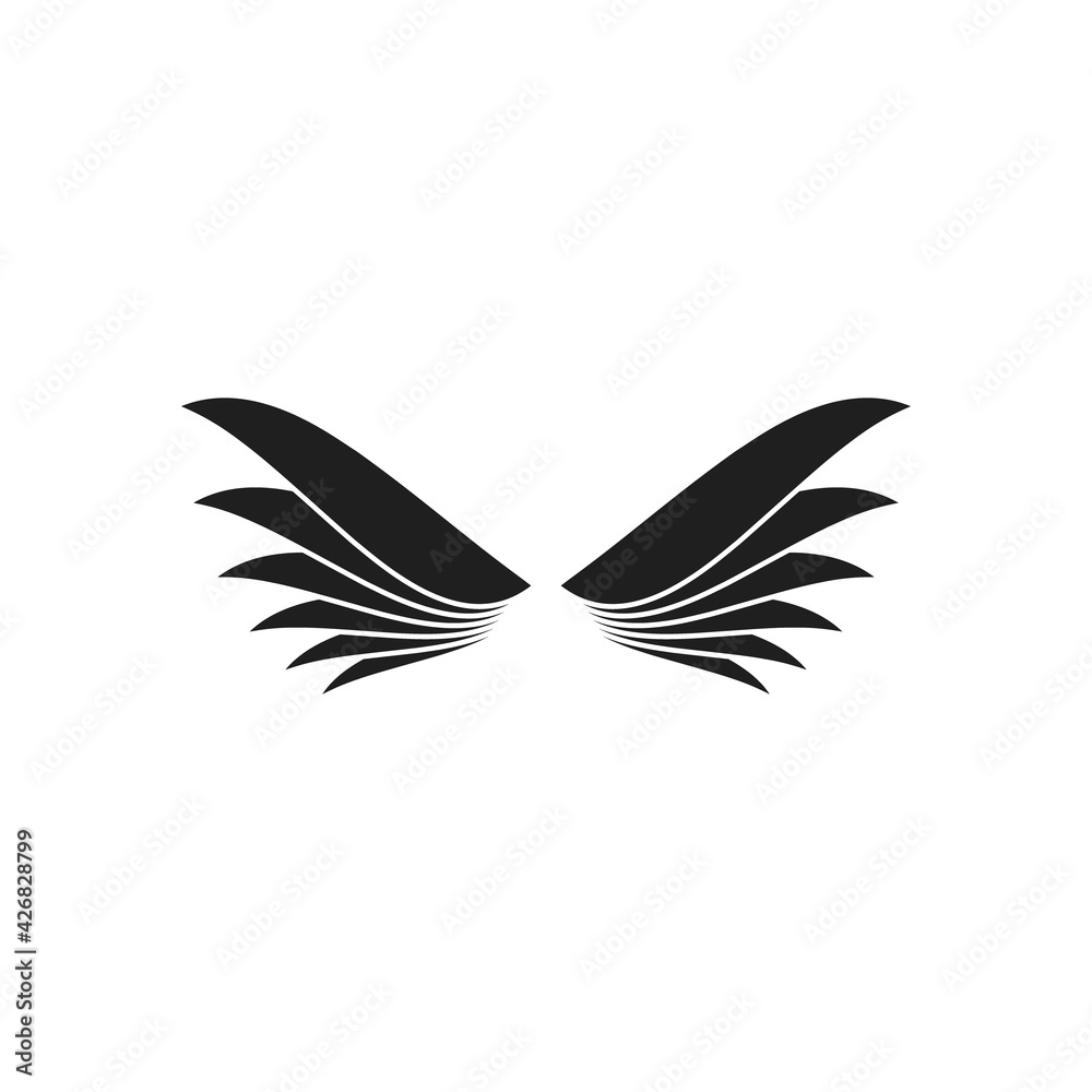 Fototapeta premium Wings icon flat vector illustration